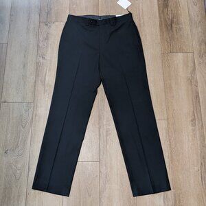 Calvin Klein Men's Black Trousers Solid Flat Front Dress Pants 33W 32L